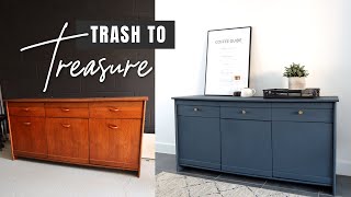 Trash To Treasure Sideboard Makeover  DIY Free Furniture Flip Upcycle  Louise Henry [upl. by Elatsyrc]