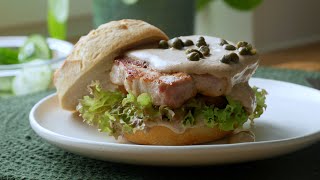 Schnelles quotTonnatoquot Steak Sandwich mit Thunfischsauce Rezept  Tonnato Pork Chop Sandwich Recipe [upl. by Essenaj]