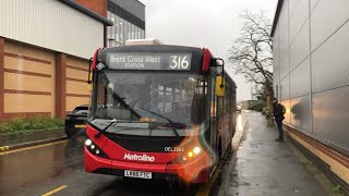 E200 MMC Route 316  Brent Cross West Station  Cricklewood Bus Garage [upl. by Elacsap]