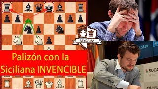 Magnus y su Defensa Siciliana INVENCIBLE Carlsen vs Karjakin [upl. by Harley]