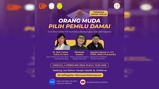 SEMINAR ISKA  ORANG MUDA PILIH PEMILU DAMAI [upl. by Dowski]