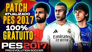 PATCH PES 2017 ATUALIZADO TEMPORADA 2025 COM PLACARES REAIS FACES E UNIFORMES  PES 2017 PC FRACO [upl. by Cornie]