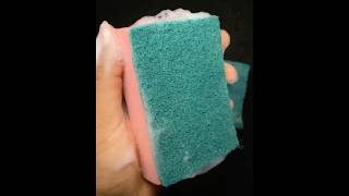 CRISPY SOAPY SPONGE SCOUR OFF spongeripping oddlysatisfying spongeasmr spongeasmr [upl. by Ydnak773]