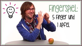 Fünf Finger und ein Apfel Kinderreim  Fingerspiele mit herrh [upl. by Ahsienot]