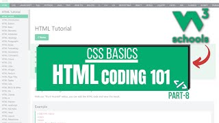 HTML Coding 101 08 HTML CSS Basics  W3Schools HTML Tutorial [upl. by Vyky864]