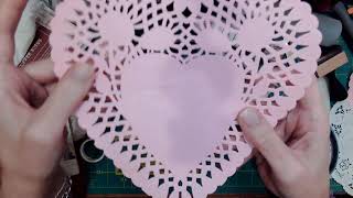 💘My paper doily Valentine envelope show and tell [upl. by Fiorenza]