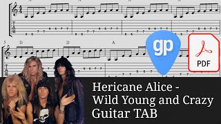 Hericane Alice  Wild Young And Crazy Guitar Tabs TABS [upl. by Nywles973]