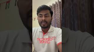 Urgent Hiring Dubai jobs update  Cleaner Jobs Update  Urgent hiring Dubai  Salmanrudkali [upl. by Lleraj]