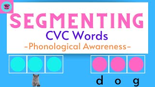 Segmenting  CVC Words  Phonological Awareness  Phonemic Awareness  Kindergarten  Preschool [upl. by Ledoux]