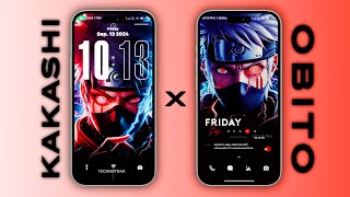 OBITO UCHIHA × KAKASHI HATKE Anime Android Customization 🚀🤯 Anime Themes For HyperOS ⚡ Miui Themes [upl. by Aylad]