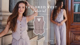 making a tailored vest  quotVIOLETquot vest sewing tutorial  PDF pattern [upl. by Candi]