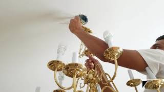 How to replace a Chandelier  How to replace a lighting fixture [upl. by Sucrad719]