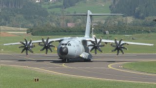 AIRPOWER 24  German Air Force Airbus A400M 5424 landing at Zeltweg Air Base [upl. by Htbazile]