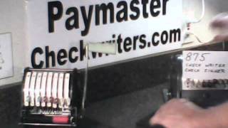 Paymaster Checkwriter Model 875 CheckWriterSigner [upl. by Ronald]