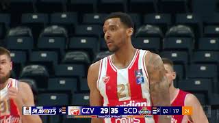 AdmiralBet ABA League 202324 highlights QF Round 1 Crvena zvezda Meridianbet  SC Derby 15424 [upl. by Nyladnewg]