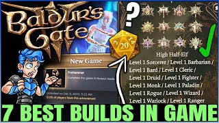 Baldurs Gate 3  7 Best MOST POWERFUL Multiclass Builds Possible  Fast Easy Honour Mode Guide [upl. by Nysa556]