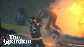 Romain Grosjean walks away from fiery F1 crash in Bahrain Grand Prix [upl. by Colligan]