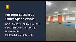 For Rent Lease BGC Office Space Whole Floor 2400 sqm [upl. by Elleb782]