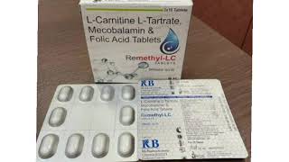 Remethyl LC Tablets LCarnitine LTartrate Mecobalamin amp Folic Acid Tablets [upl. by Hathcock]