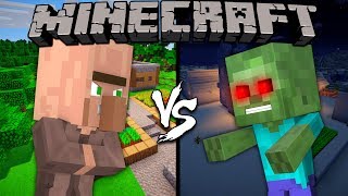 Baby Villager vs Baby Zombie  Minecraft [upl. by Ardnahs]