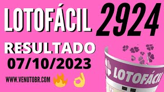 🍀 Resultado Lotofácil 2924 [upl. by Tolkan]