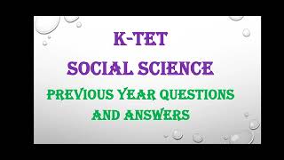 KTET SOCIAL SCIENCE Important questionsktetexamsetHsa [upl. by Alyahc]