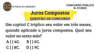 Questão de Juros Composto Concurso Público [upl. by Gaby403]