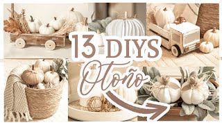 🍁 OTOÑO 13 DIYS FÁCILES PARA DECORAR TU HOGAR  IDEAS CALABAZAS ELEGANTES Y ECONÓMICAS DECORACION [upl. by Gentille371]