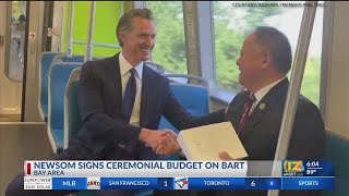 Newsom signs ceremonial budget on Bart [upl. by Ninnette]