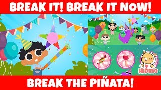 Break The Piñata  Hit It And Break The Piñata  HiDino Kids Songs [upl. by Can]