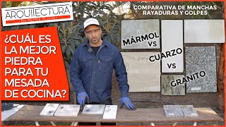 Mármol granito o cuarzo ¿Cuál es el material adecuado para tu cocina 🥇💎 Comparativa [upl. by Cirded]