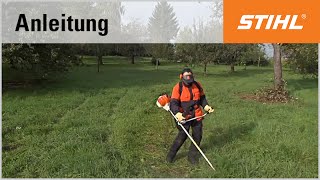 MähtechnikTipp die Grundtechnik beim Mähen mit einer STIHL Motorsense [upl. by Melisse]