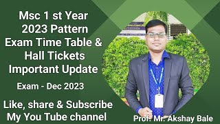 Sppu  Msc 1 st Year 2023 Pattern  Exam Time Table amp Hall Tickets  Exam Dec 2023 Latest Update [upl. by Trab]