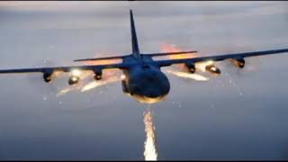 C130 Hercules Chaff and Flares Countermeasures Demonstration [upl. by Henriques]