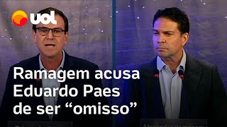 Debate Rio de Janeiro na Band Ramagem acusa Paes de omissão na segurança pública prefeito rebate [upl. by Attennek]