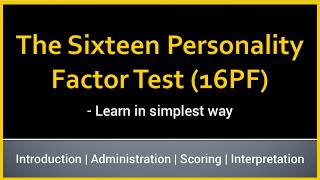 16 Personality Factor Test  16PF  Personality Test in Psychology  IGNOU MA Psychology Practical [upl. by O'Carroll]