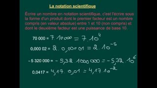 73 La notation scientifique niveau 3ème [upl. by Hgalehs]