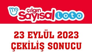 Çılgın Sayısal Loto Çekiliş Sonuçları 23 Eylül 2023 [upl. by Nalda]