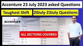 Accenture 23 July 2023 Tough Questions asked  Accenture 23 July Complete Paper Solution [upl. by Frank44]