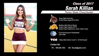 Sarah Killian  Class of 2017  Current Texas State Cheerleader [upl. by Virgel]