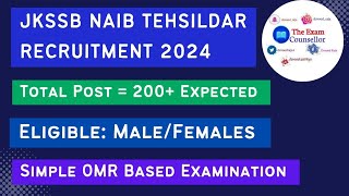 JKSSB NAIB Tehsildar Recruitment 2024Upcoming VacanciesMost Important Update [upl. by Hanus]