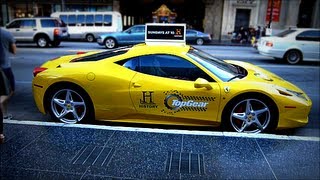 Top Gear Ferrari 458 Italia USA Taxi Fleet Supercars [upl. by Arym]