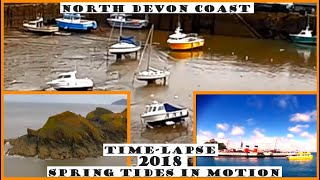 TimeLapse Spring Tides in Motion  Ilfracombe Lee Bay Watermouth North Devon Coast 2018 [upl. by Arutak]