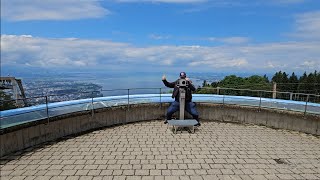 Bergstation Pfänderbahn mit Panoramablick auf dem Bodensee in Österreich [upl. by Ayhtin]