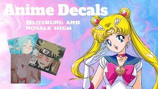 ROBLOX  Bloxburg and Royale High  Aesthetic Anime Decal Codes  Part 6 [upl. by Kaitlynn]