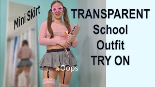 TRANSPATENT School Outfit Cosplay Try On Haul  Masked Model maskedmodelvids cosplay [upl. by Aelat]