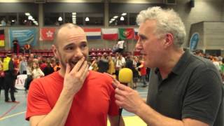 World Korfball Championships 2015  Sven Hardies Interview [upl. by Aillimat198]