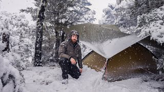 WINTER CAMPING In SNOW  Snowstorm  Heavy Rain [upl. by Sivaj]