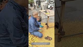 That Tubular Device Welded on the Iron Table Leg Means a Lot to Corn Shelling Work [upl. by Tegirb]