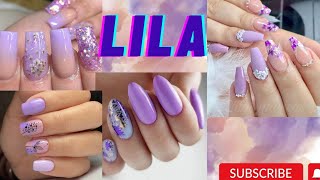 DISEÑOS de Uñas💅 LILA 2023💜  PURPLE Manicure  LILAC Nail Art DESING🥰 [upl. by Neyu828]